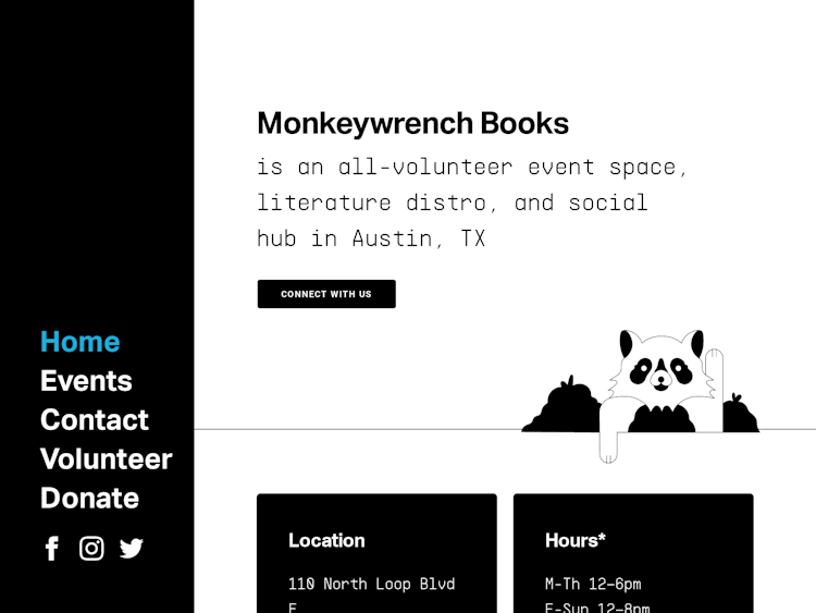 Screenshot of Monkeywrench Books