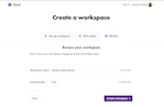 screen shot of create a workspace final step