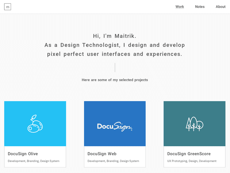 Screenshot of Maitrik’s Portfolio