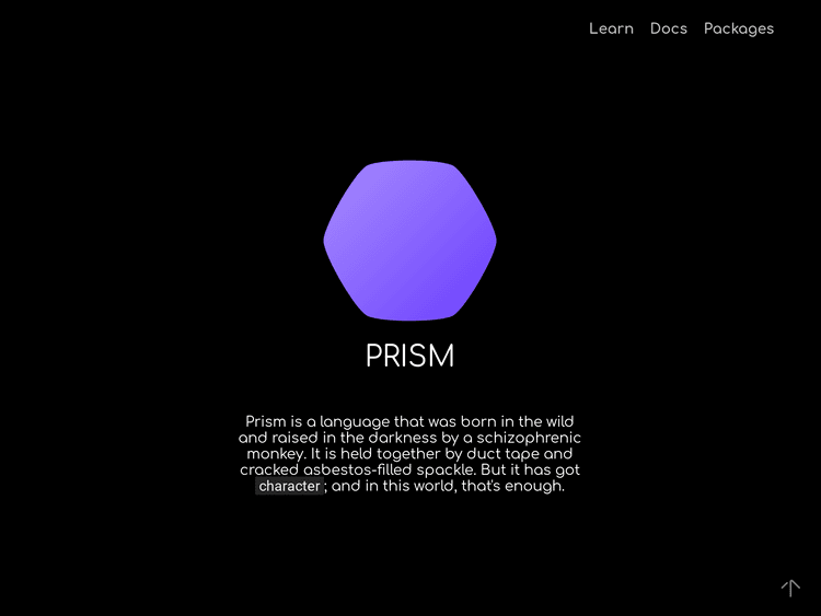 Screenshot of Prism Programming Language