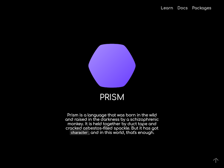 Screenshot of Prism Programming Language