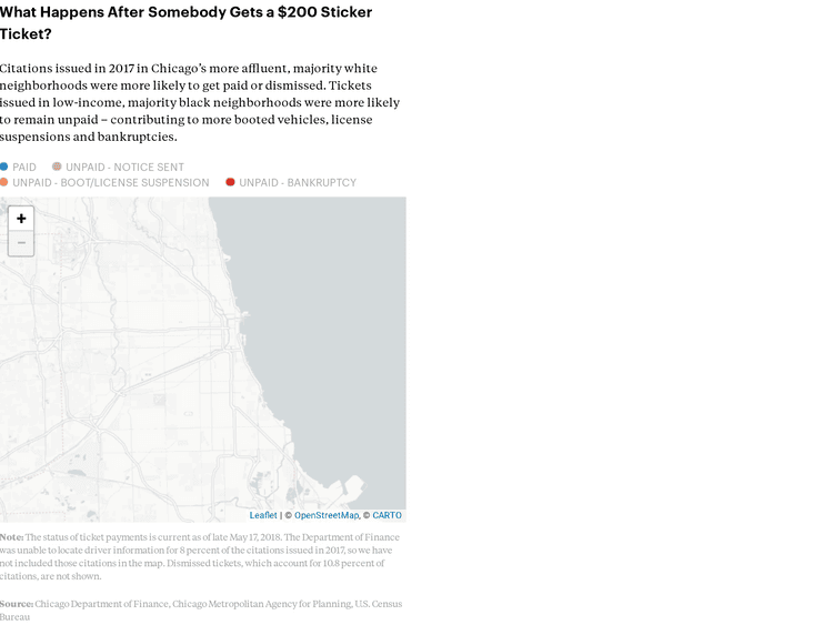 Screenshot of Chicago Ticket Outcomes By Neighborhood