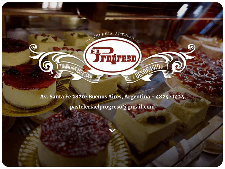 Screenshot of Pastelería el Progreso