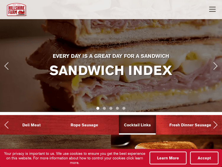 Screenshot of Hillshire Farm