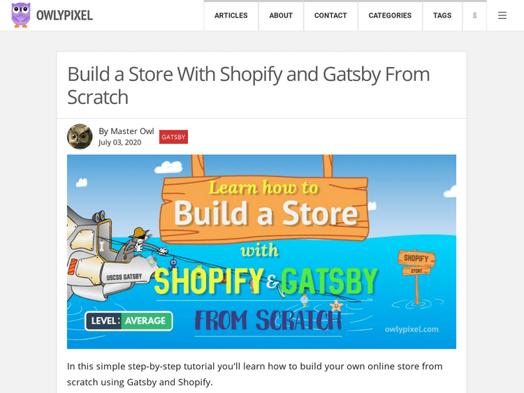 Screenshot of OwlyPixel Blog