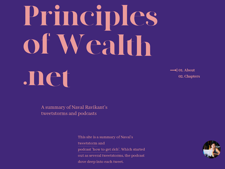 Screenshot of Principles of wealth