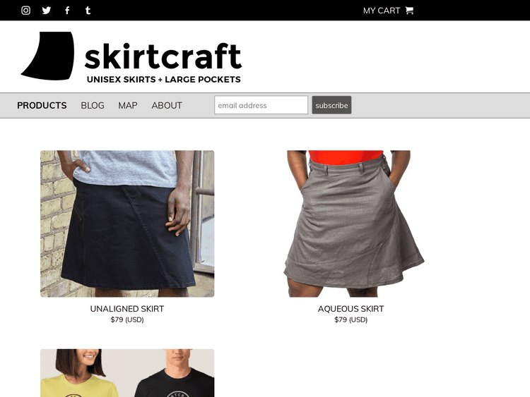 Screenshot of Skirtcraft – Unisex Skirts with Large Pockets