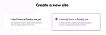 Gatsby Cloud landing page with selected option