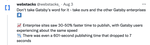 Tweet from Webstacks mentioning how Incremental Deploys improved build performance