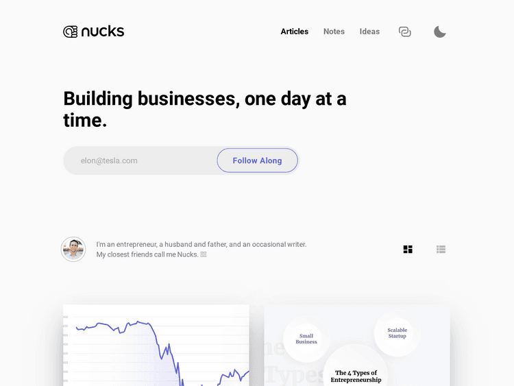 Screenshot of Cameron Nuckols – Articles, Book Notes, and More