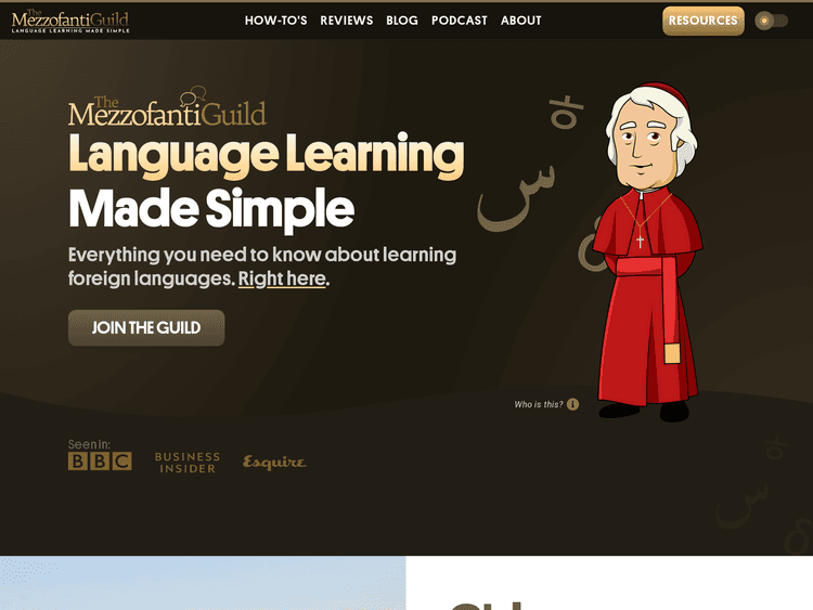 Screenshot of The Mezzofanti Guild – Language Learning Made Simple