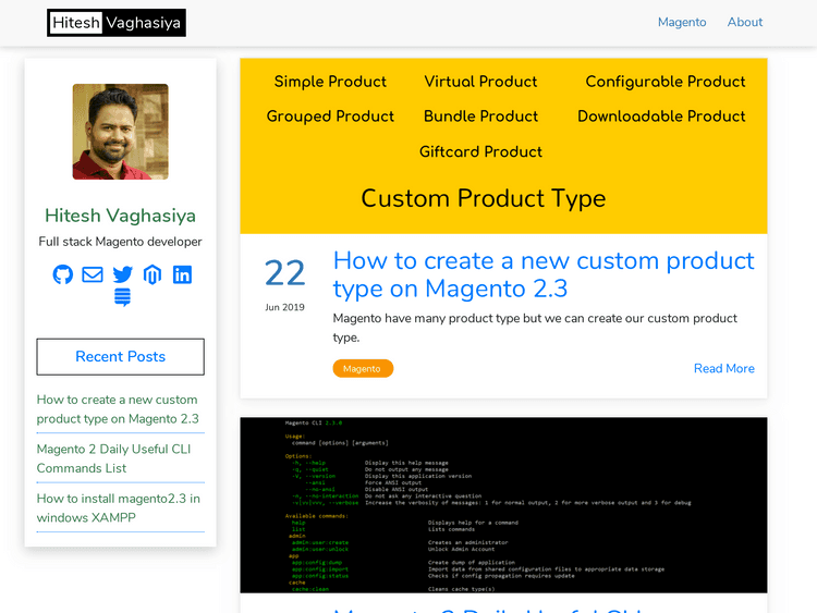 Screenshot of Hitesh Vaghasiya