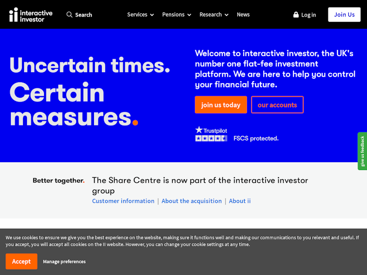 Screenshot of Interactive Investor (ii)