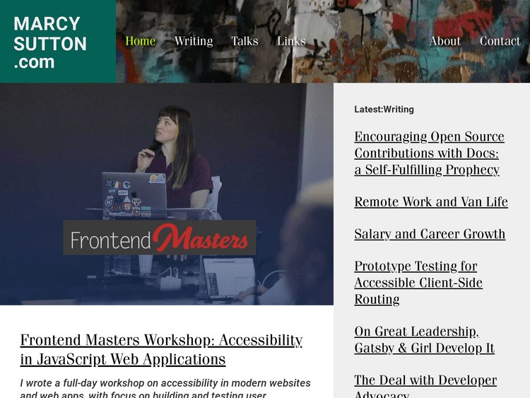 Screenshot of MarcySutton.com