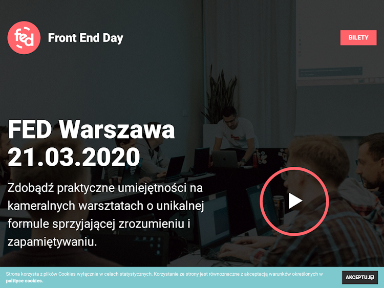Screenshot of Front End Day Event Website