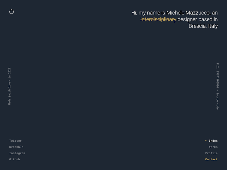 Screenshot of Michele Mazzucco’s Portfolio