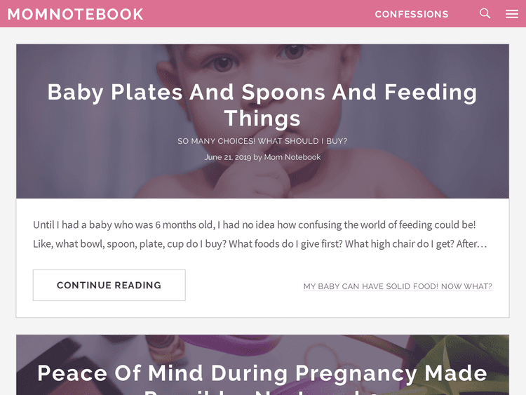 Screenshot of MOMNOTEBOOK.COM