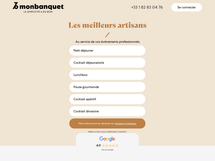 Screenshot of Monbanquet.fr