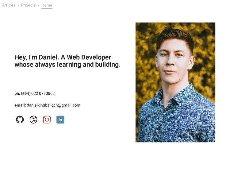 Screenshot of Daniel Balloch