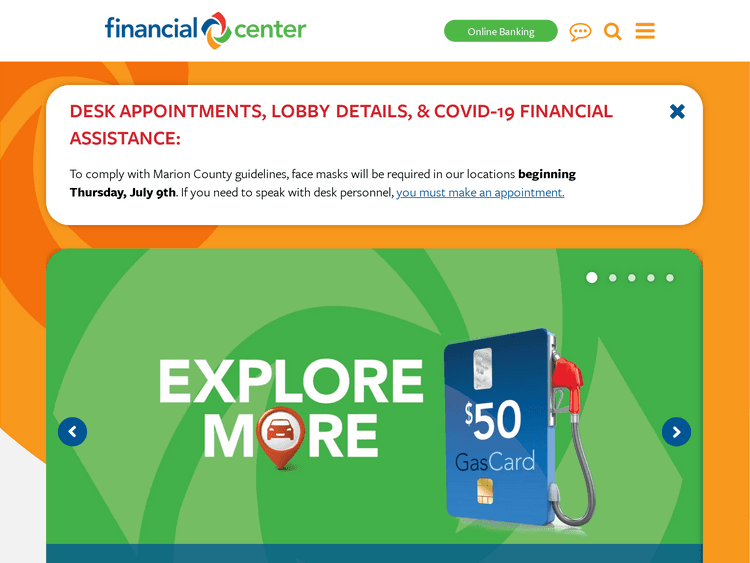 Screenshot of Financial Center
