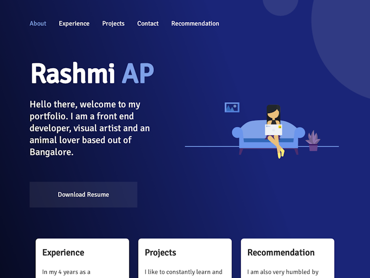 Screenshot of Rashmi AP – Front-end Developer