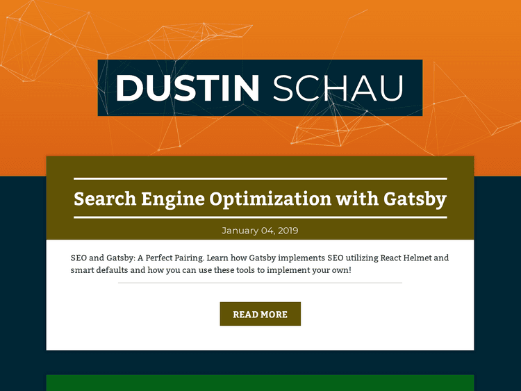 Screenshot of Dustin Schau’s Blog