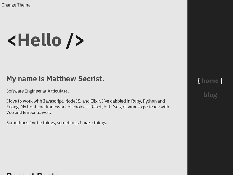 Screenshot of Matthew Secrist