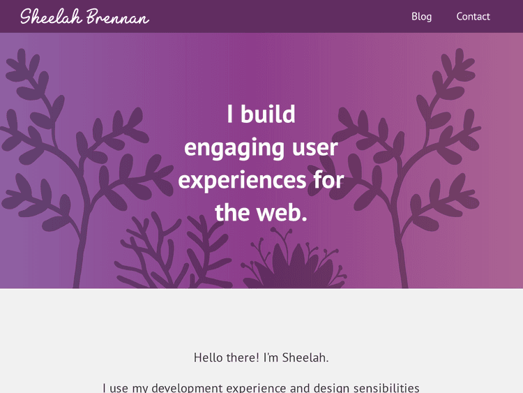 Screenshot of Sheelah Brennan – Front-End/UX Engineer