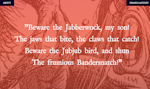 web page depicting text from Jabberwocky