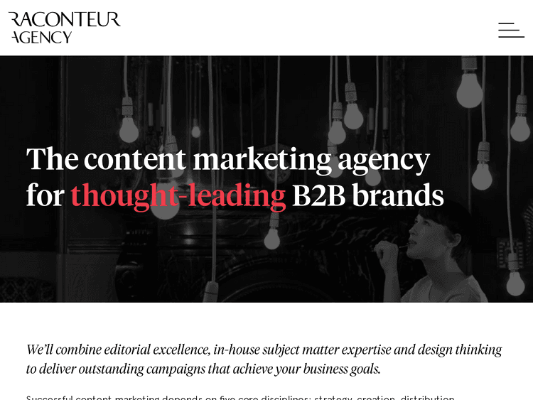 Screenshot of Raconteur Agency