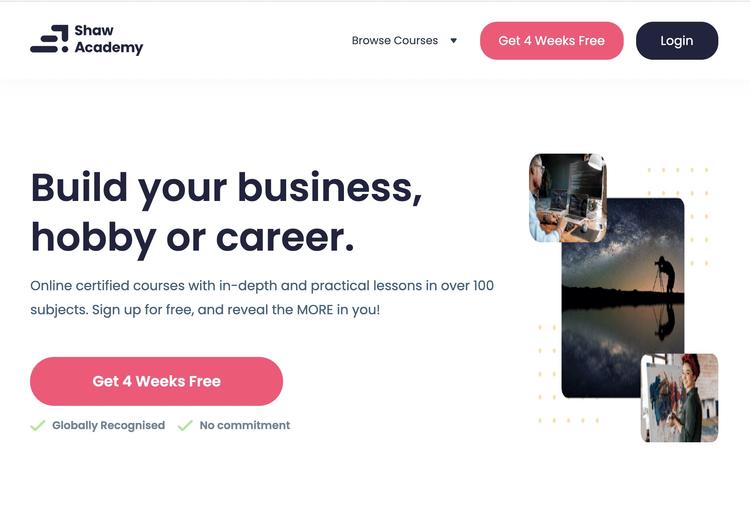 Screenshot of Shaw Academy