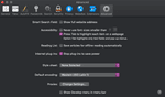 Safari's Preferences window with "press tab to highlight each item on a webpage checked"
