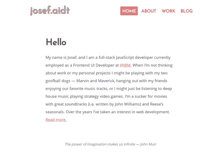 Screenshot of Josef Aidt