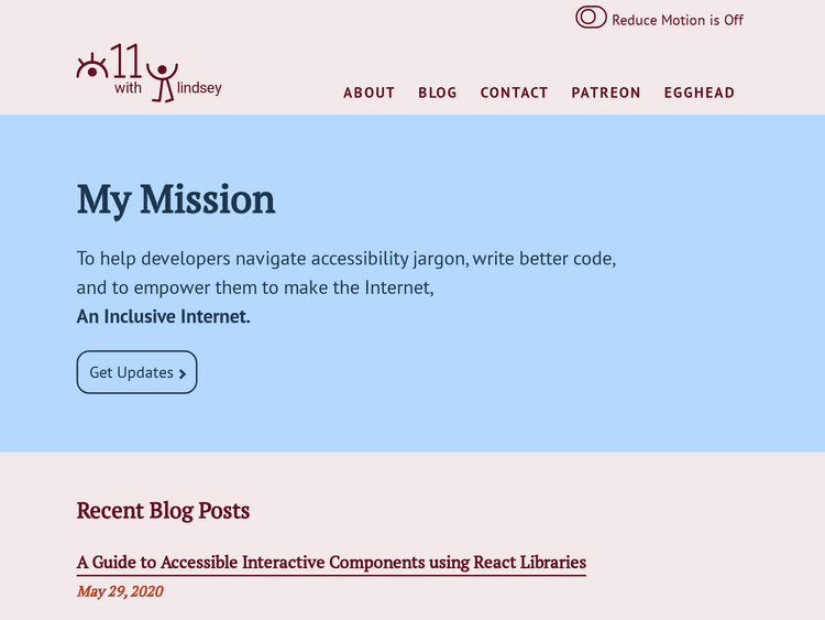 Screenshot of a11y with Lindsey