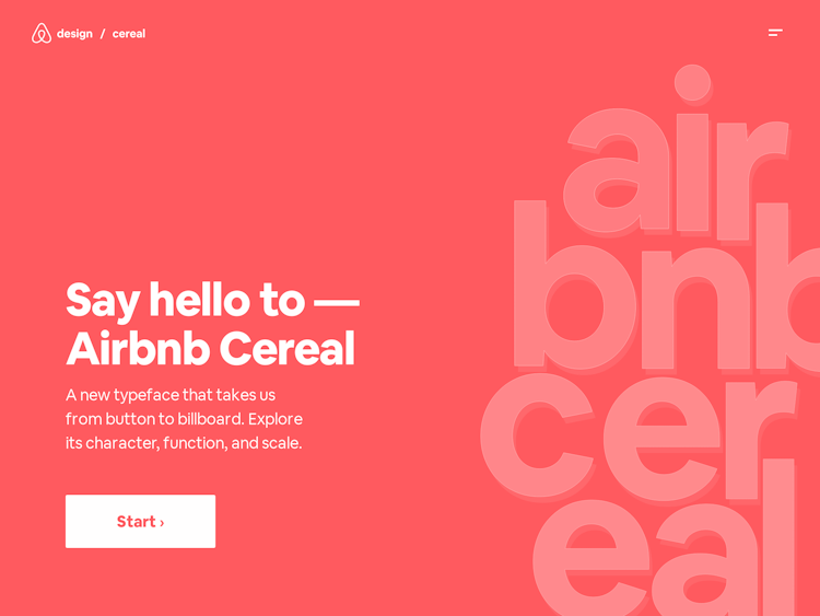 Screenshot of AirBnB Cereal