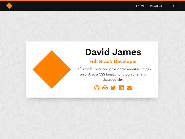 Screenshot of David James Portfolio