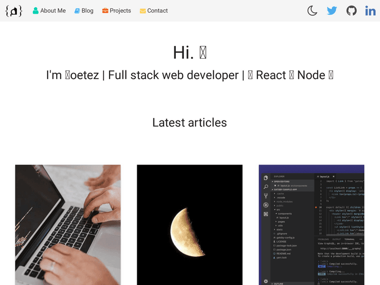 Screenshot of Moetez Chaabene Portfolio / Blog