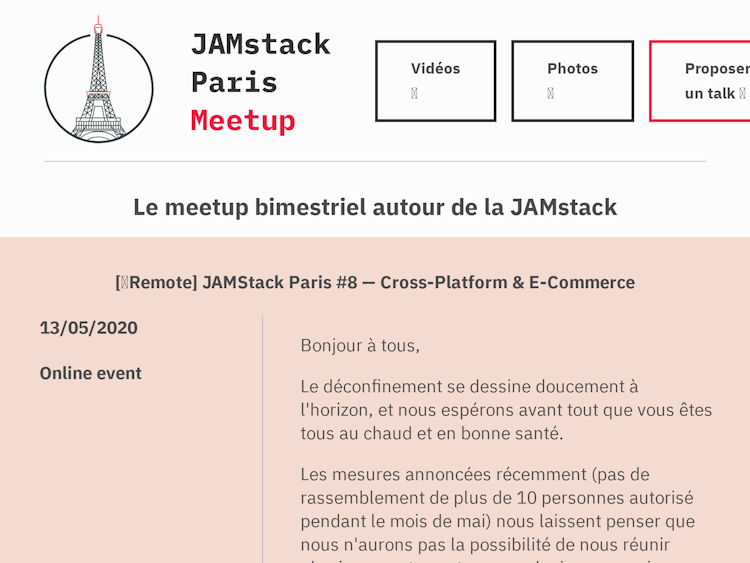 Screenshot of JAMstack.paris