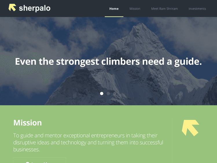 Screenshot of Sherpalo Ventures