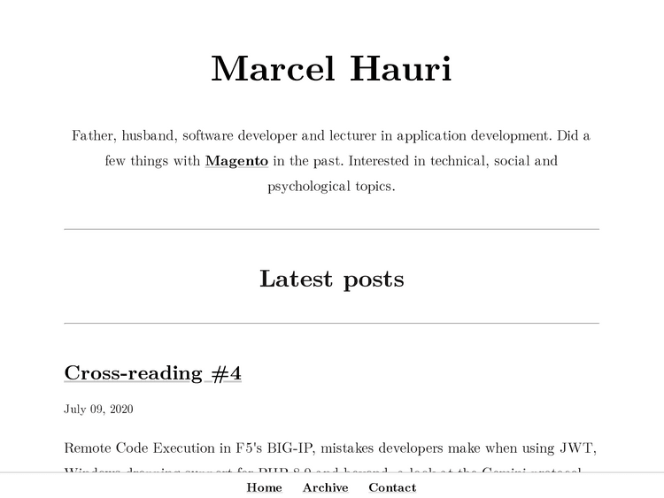 Screenshot of Marcel Hauri