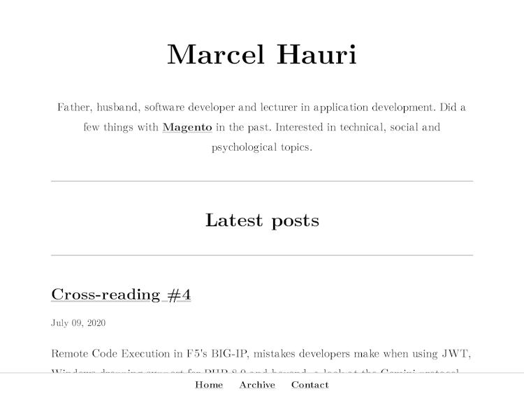 Screenshot of Marcel Hauri
