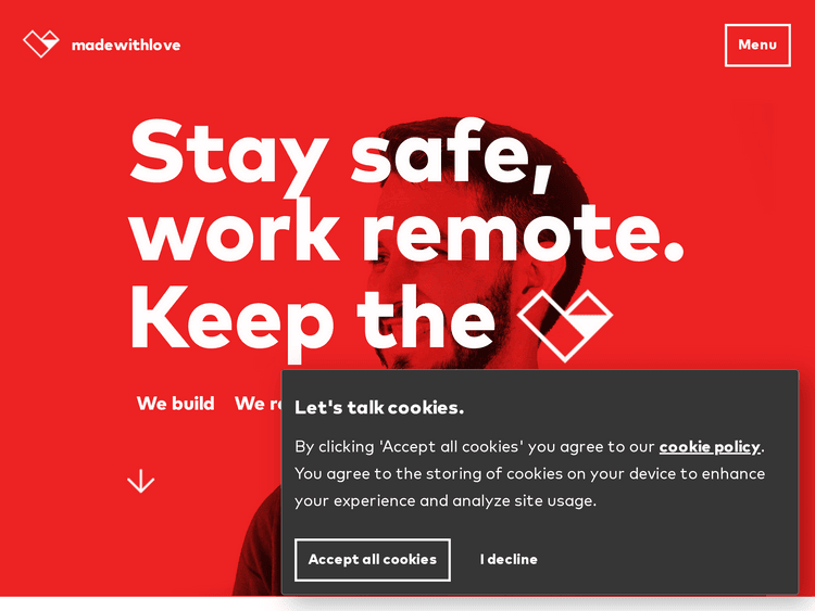 Screenshot of madewithlove