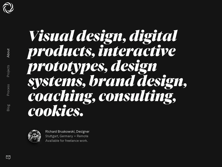 Screenshot of Design Portfolio of Richard Bruskowski