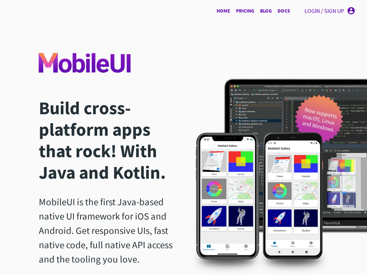 Screenshot of MobileUI