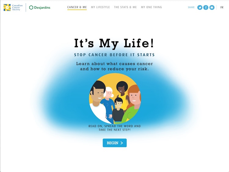 Screenshot of It’s My Life — Canadian Cancer Society