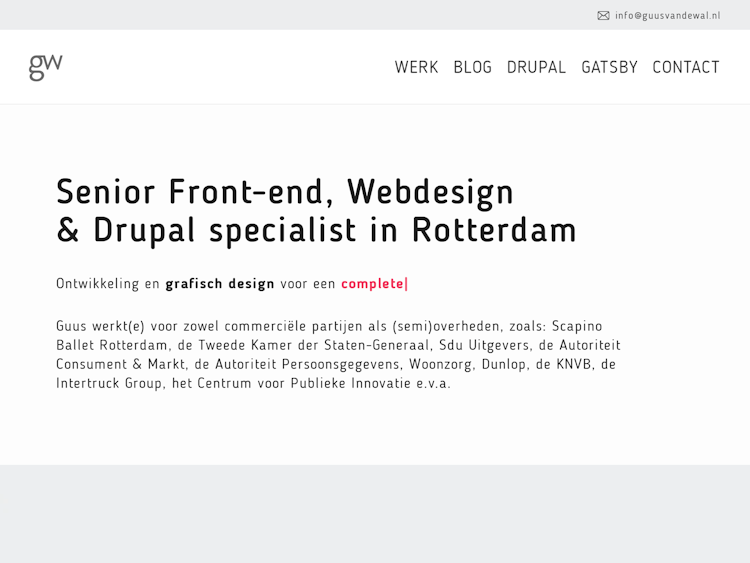 Screenshot of Guus van de Wal | Drupal Front-end specialist