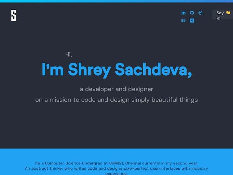 Screenshot of Shrey Sachdeva