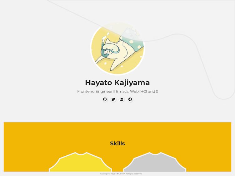 Screenshot of Hayato KAJIYAMA – Portfolio