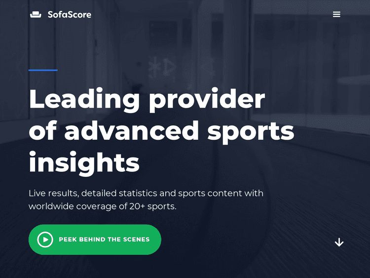 Screenshot of SofaScore Corporate