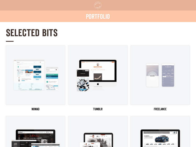 Screenshot of Kris Hedstrom’s Portfolio